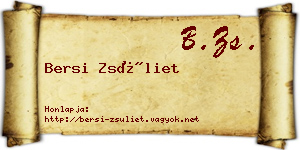 Bersi Zsüliet névjegykártya